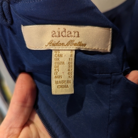 Aidan Mattox Navy Blue Cut Out Mini Dress Size 8 - Picture 5 of 5